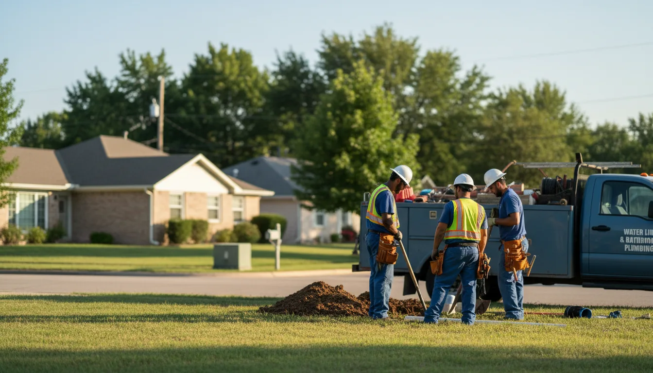 Residential water line and bathroom plumbing service in Boley, OK